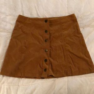 Brown Corduroy Mini Skirt
